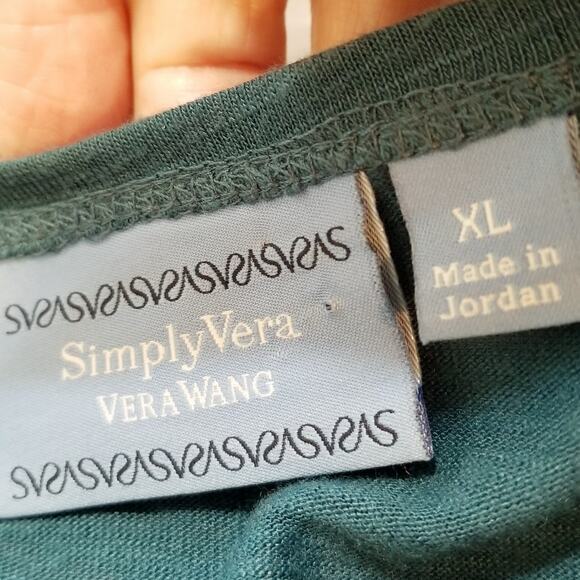 Simply Vera Vera Wang Open Front Teal Cardigan Draped Front Lightweight Size XL - Picture 5 of 7